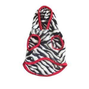 Zebra Faux Fur Pet Sweater and Emergency Leash